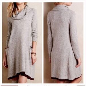 Anthropologie Sparrow Gray Cowl Neck Sweater Dress size XS NWT